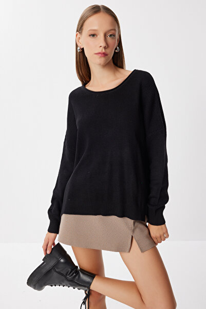 Happiness İstanbul Women's Bone Basic Knitwear Sweater Mx00270