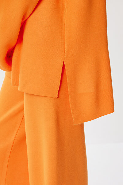 Happiness İstanbul Set de tricotaje pentru femei, pulover și pantaloni albastru închis YY00273