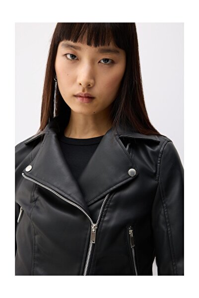 LEFTIES Woman Faux Leather Crossover Jacket