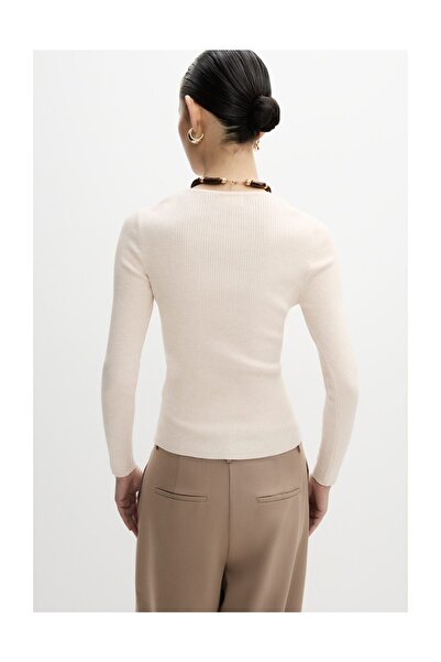 LEFTIES Women's Crew Neck Ribbed Sweater