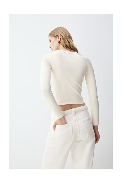 LEFTIES Γυναικείο μπλουζάκι με μακριά μανίκια με ραβδώσεις