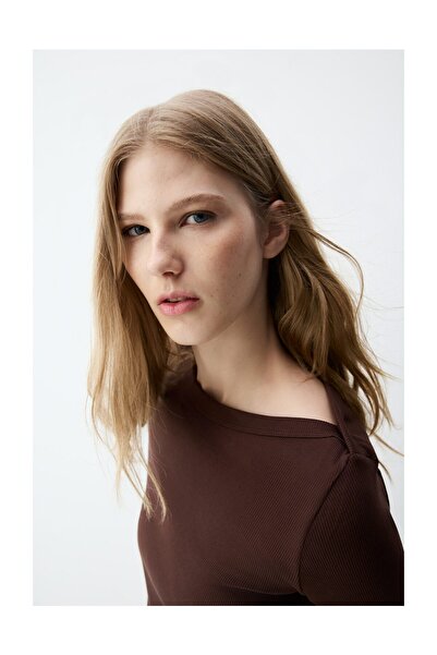 LEFTIES Γυναικείο μπλουζάκι με μακριά μανίκια με ραβδώσεις