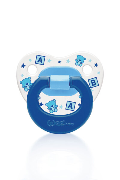 Wee Baby Desenli Damaklı Emzik No:1 Mavi 6-18 Ay