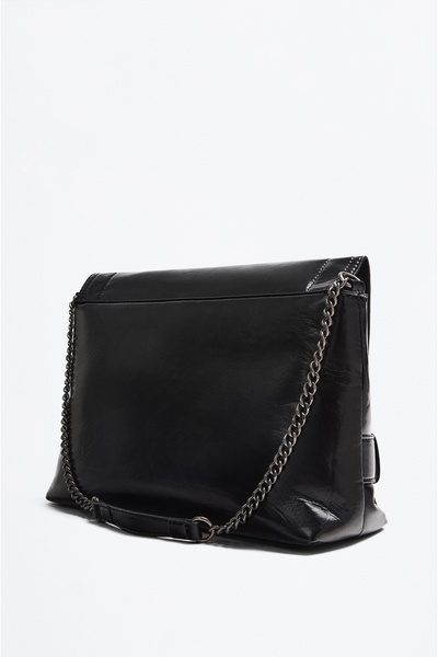 LEFTIES Dámská lesklá kabelka s přezkou přes rameno