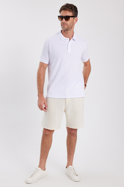 Tudors Ανδρικό μπλουζάκι με κανονική εφαρμογή, κλασική κοπή, βαμβακερό μαλακό υφασμάτινο μπλουζάκι με γιακά πόλο