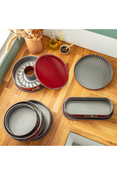 TEFAL Baking Mold | Delibake Savarin Springform Pan 25cm | Non-Stick | Easy Release | Red