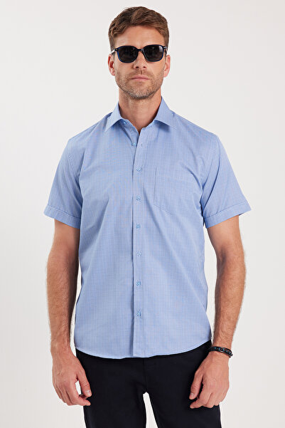 Tudors Ανδρικό πουκάμισο με κοντό μανίκι με κουμπιά και μονό τσεπάκι, καλοκαι...