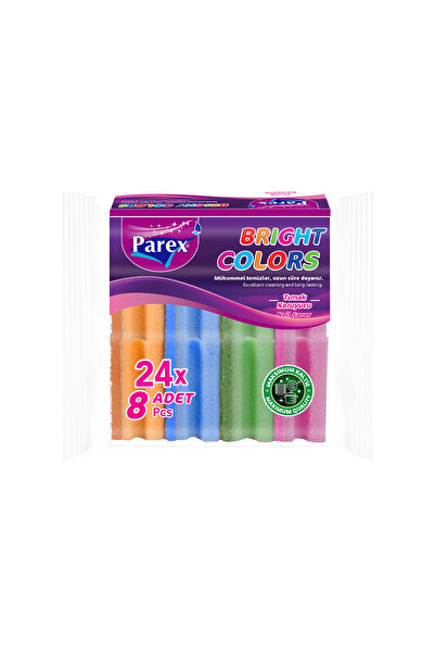 Parex Vibrant Colors Corrugated 8-Piece Sponge 24 Pack