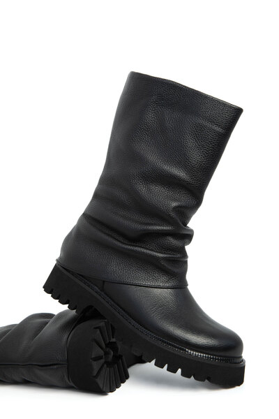 SOHO Siyah Hakiki Deri Kadın Bot & Bootie 21069