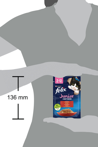 FELIX Karışık Yavru Kedi Yaş Maması 12 x 85 gr (6 Adet Tavuklu ve 6 Adet Sığır Etli)