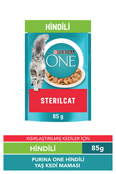 Purina One Kısırlaştırılmış Kediler için sos içerisinde hindili ve fasulyeli ...