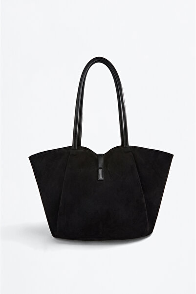 LEFTIES Dámská shopper kabelka z umělého semiše s ozdobným páskem