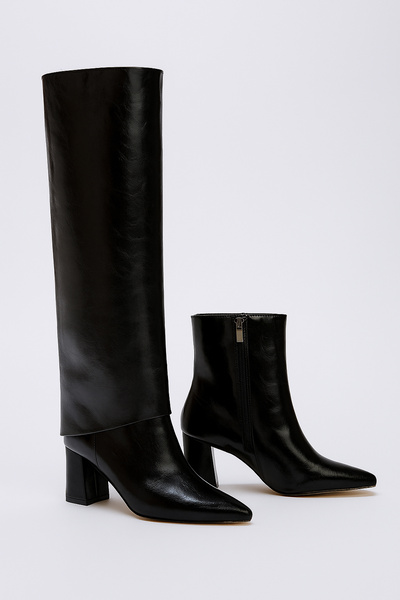 TRENDYOL SHOES Black 2 Different Uses Both Boots and Boots Women's 7.5 cm Block Heel Boots Takaw26Cz00027