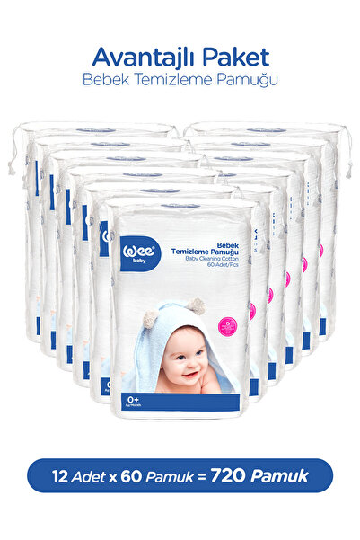 Wee Baby Bebek Temizleme Pamuğu Seti (60x12 720 Adet)