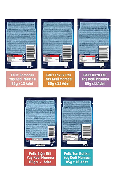 FELIX Karışık Yaş Kedi Maması 52 Adet