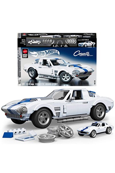 mattel Brick Shop™ Hot Wheels® Elite Serisi - Corvette Grand Sport, 918 Parça, koleksiyoncular için JGR31