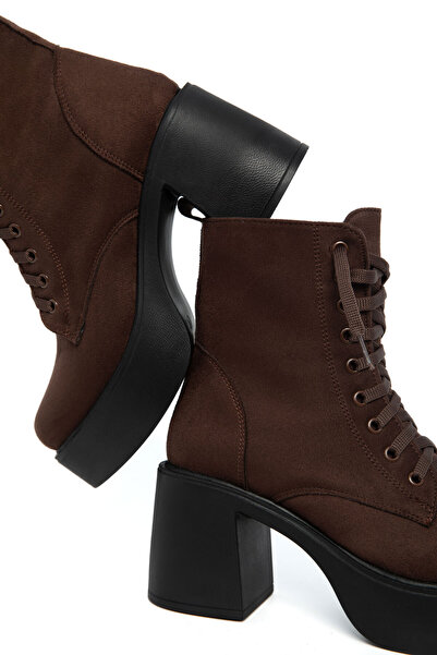 SOHO Γυναικείες μπότες και μποτάκια καφέ σουέντ 19985