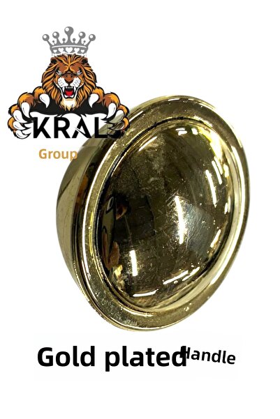 KRAL GRUP HIRDAVAT Mâner pentru dulap din polimer placat cu aur, galben, pent...