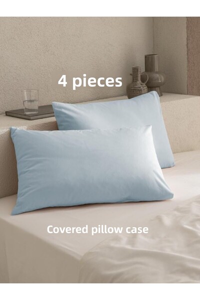 embays collection (4 Pieces) 50X70Cm Colorful, Ranforce Premium Pillowcase, Economical Cover, Pillowcase with Cover