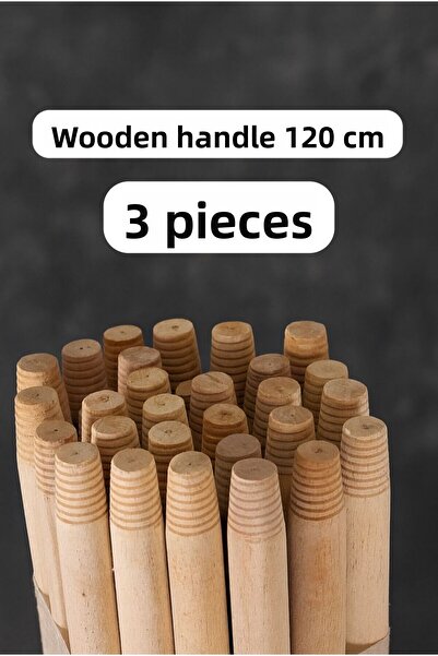 MG HOME 3 قطع مقابض خشبية 120 سم ☀️   عصا تنظيف بمقبض خشبي