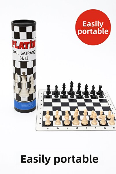 TOYFEST Platinum School Type Roll-Up Chess Set - Durable Pvc Board and Roller Carrying Case