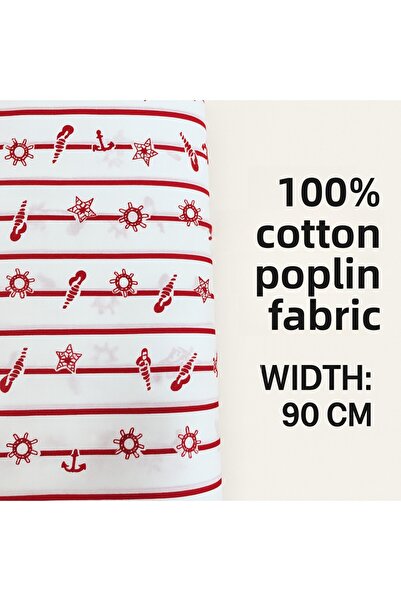 MEKİK MANİFATURA 100% Cotton Poplin Fabric 90 cm Width Sewing and Hobby Fabric