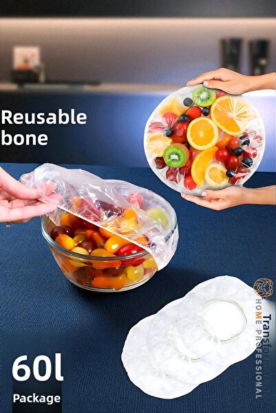 Transformacion Flexible Bowl Cover – 60 Pieces, Fits up to 25 Cm, Reusable Plate Cover 722079