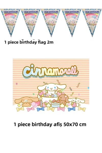 HAPPYLOOPPARTY Set de bannere și steaguri Cinnamoroll, compatibile cu tema pe...