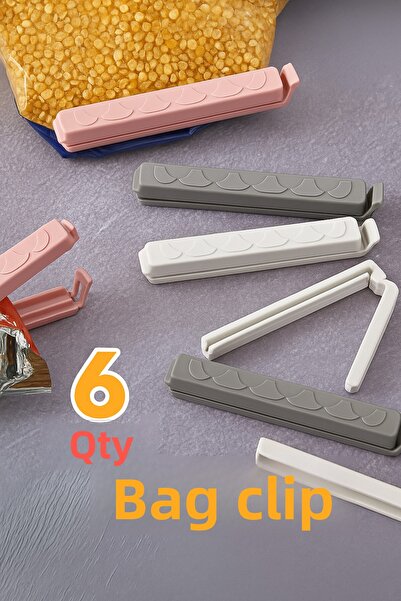 EUROLUXE Set of 6 Bag Clips |   Durable and Washable Package Sealing Latch for Kitchen