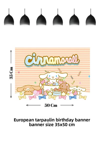 HAPPYLOOPPARTY Banner aniversar cu tematică Cinnamoroll Cinnamon, roz
