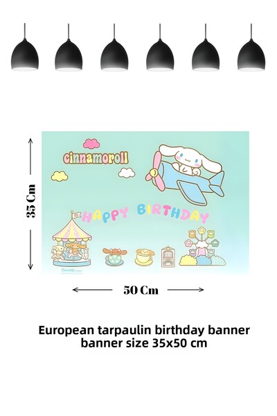 HAPPYLOOPPARTY Banner aniversar cu tematică Cinnamoroll Cinnamon luna