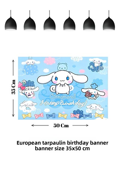 HAPPYLOOPPARTY Banner aniversar cu tematică Cinnamoroll Cinnamon pentru bebeluși