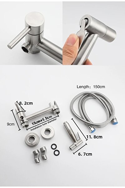 OEM Bathroom Toilet Bidet Pressurized Sprayer Bidet Faucet Double Water Inlet Nickel Imported 7 Years Warranty