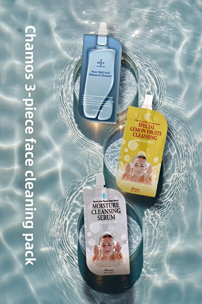 Chamos مجموعة تنظيف الوجه مكونة من 3 قطع