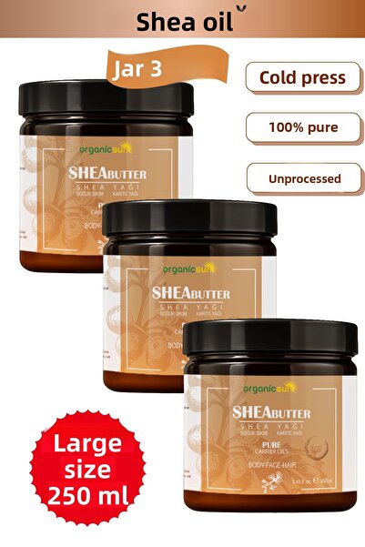 Organicsun زبدة الشيا 250 مل × 3 قطع |   زبدة الشيا الخام المضغوطة على البارد...