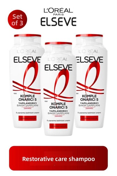 ELSEVE 3 Pack Complete Repair 5 Structuring Care Shampoo 400 ml