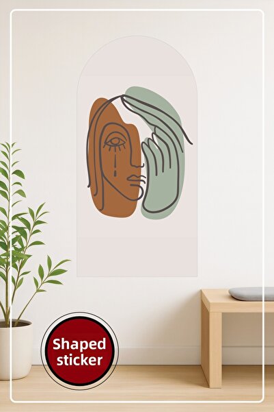 KOSS Dijital Διακοσμητικό αυτοκόλλητο τοίχου σε σχήμα οβάλ με μοτίβο ανθρώπιν...