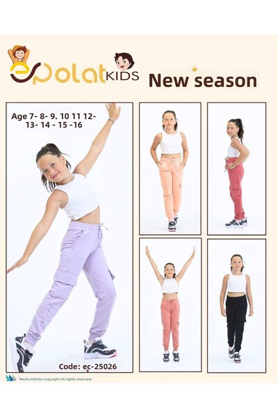 polat kids Pereche de buzunar cargo pantaloni de trening roz pentru fete