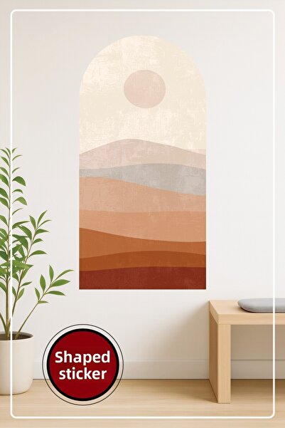 KOSS Dijital Διακοσμητικό αυτοκόλλητο τοίχου σε σχήμα οβάλ με μοτίβο τοπίου σ...