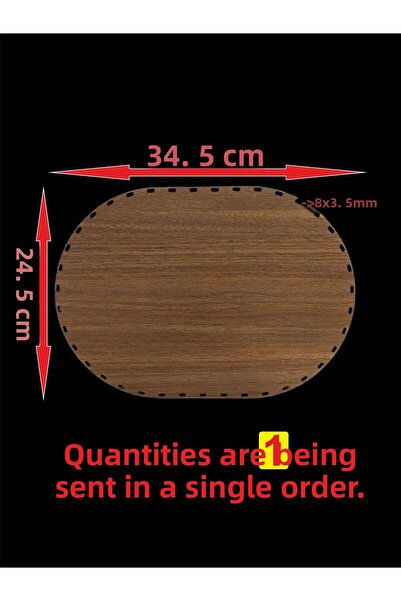 ASUDE HEDİYELİK Wooden Walnut 34.5X24.5 cm 1 Piece Hr Basket Bamboo Tray Bott...