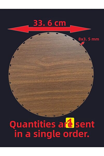 ASUDE HEDİYELİK Wooden Walnut 33.6 cm 1 Pc Raddan Bamboo Tray Weaving Plate C...