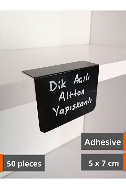 Şeffaf Etiket 50 τεμάχια PVC Μαύρη Πινακίδα Μαυροπίνακα 5x7 εκ. Αυτοκόλλητη Ε...