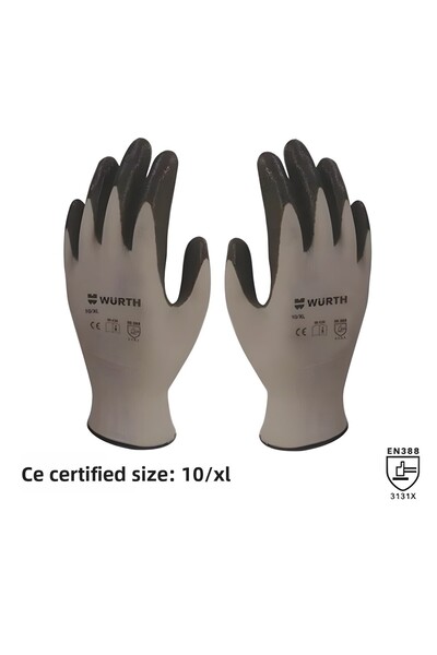 Würth قفازات ميكانيكي من ويرث، نيتريل أسود، مقاس 10/XL