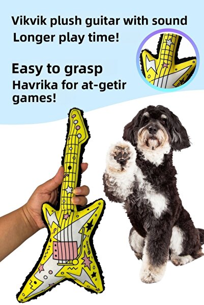 Havhav Plush Guitar Dog Toy Vikvik Sound Special Design Dog Activity Toy