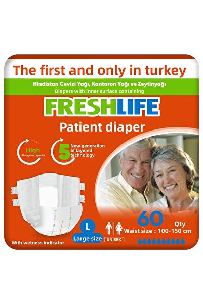 Freshlife 2-Pack Large Adult Diapers with Waist Band 30X2 (60 Pieces)