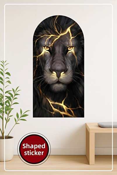 KOSS Dijital Autocolant decorativ de perete cu model de leu abstract în formă...