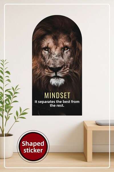 KOSS Dijital Autocolant decorativ de perete cu portret de leu în formă ovală,...