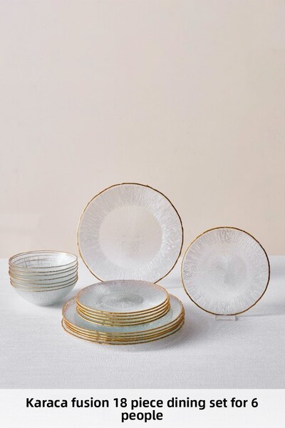 Karaca Fusion 18 Piece Glass Dinnerware Set for 6