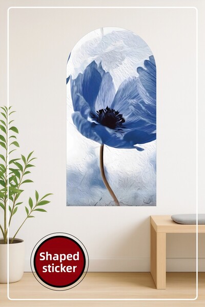 KOSS Dijital Autocolant decorativ de perete în formă ovală cu model de floare...