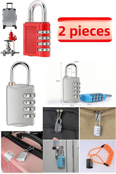 nelerbulurum 2 قطعة قفل صغير للخزانة أو الأمتعة مكون من 4 أرقام مقاس 29 مم قابل لإعادة الضبط